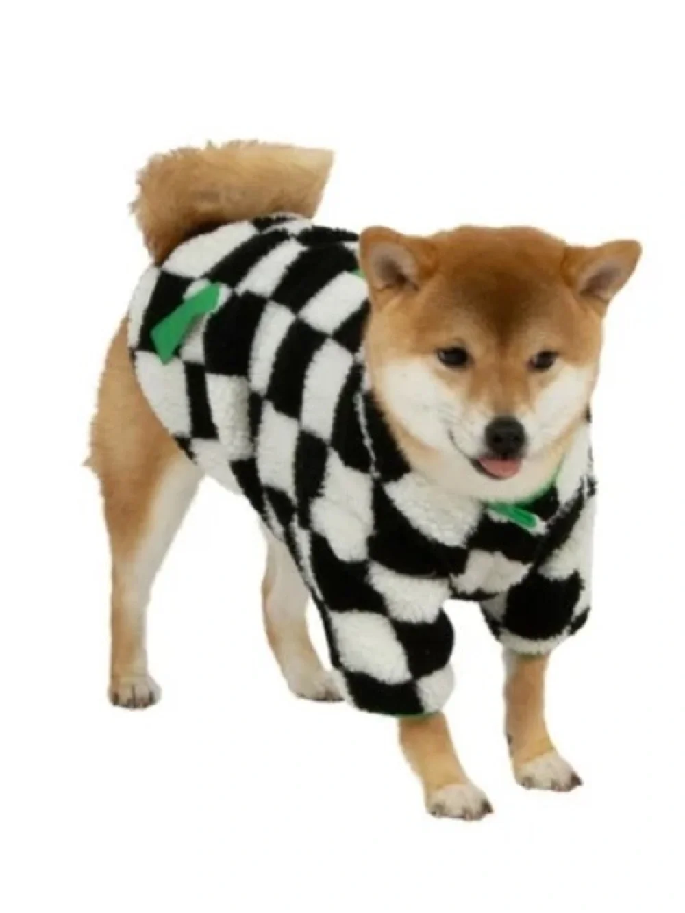 Oodles Checkered Sherpa Dog Jacket